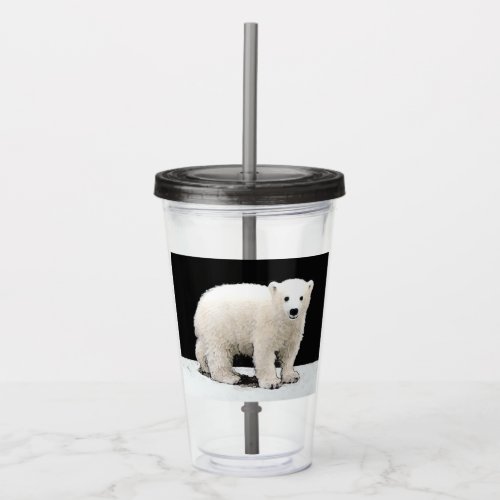 Polar Bear Cub Painting _ Oiginal Wildlife Art Acrylic Tumbler