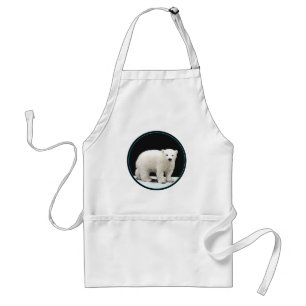 Polar Bear Cub Painting - Oiginal Wildlife Art Adult Apron