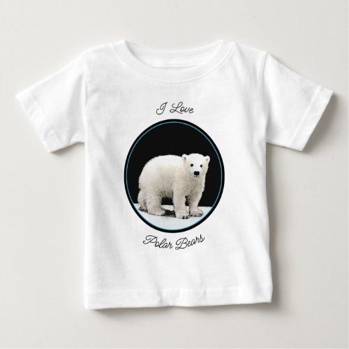 Polar Bear Cub Painting _ Oiginal Wildlife Art Baby T_Shirt