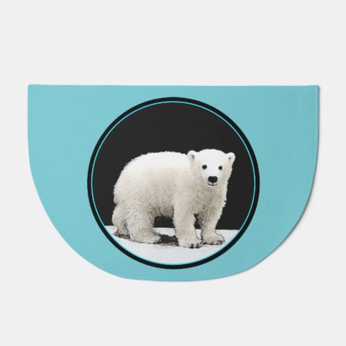 Polar Bear Cub Painting _ Oiginal Wildlife Art Doormat
