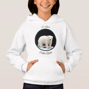Polar Bear Cub Painting - Oiginal Wildlife Art Hoodie