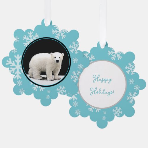 Polar Bear Cub Painting _ Oiginal Wildlife Art Ornament Card