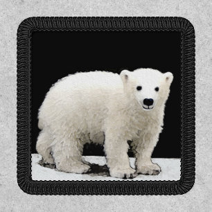 Polar Bear Cub Painting - Oiginal Wildlife Art Patch