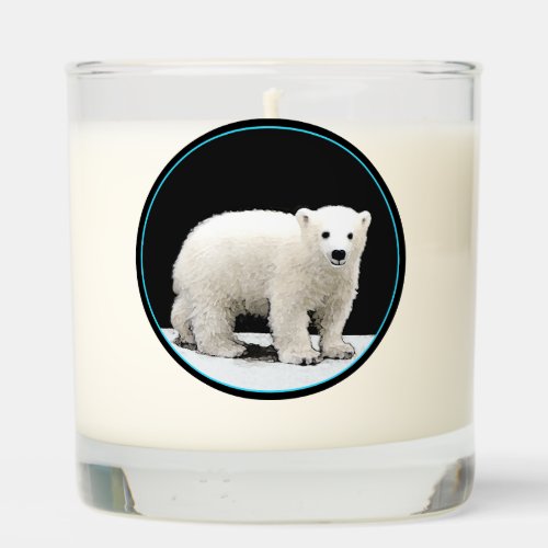 Polar Bear Cub Painting _ Oiginal Wildlife Art Scented Candle