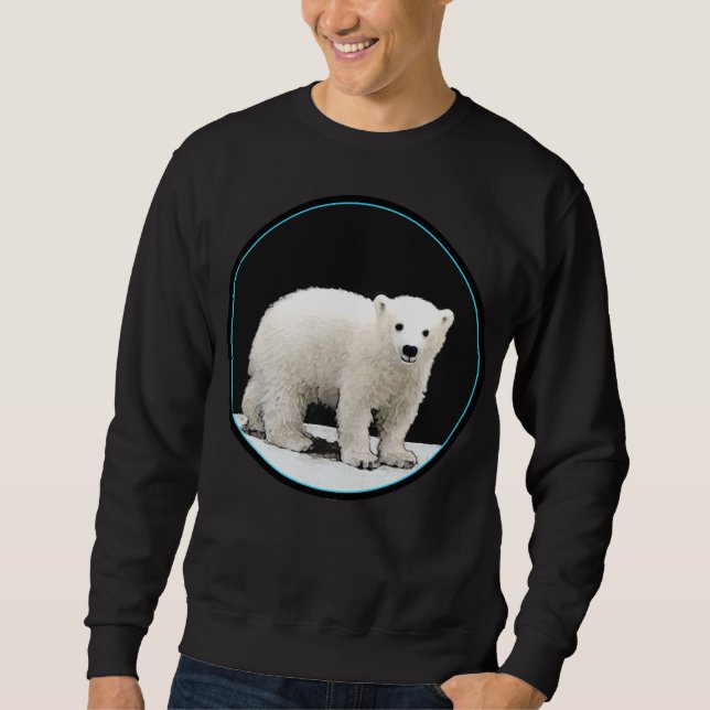 Polar Bear Cub Painting - Oiginal Wildlife Art Sweatshirt (Front)