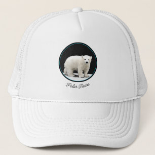Polar Bear Cub Painting - Oiginal Wildlife Art Trucker Hat