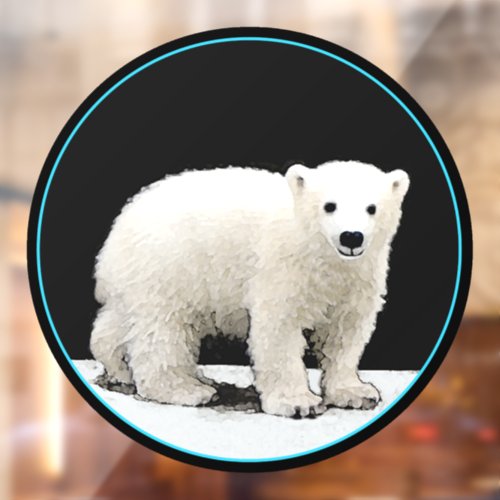 Polar Bear Cub Painting _ Oiginal Wildlife Art Window Cling