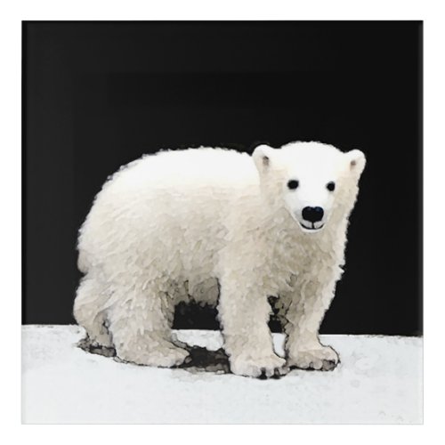 Polar Bear Cub Painting _ Original Wildlife Art