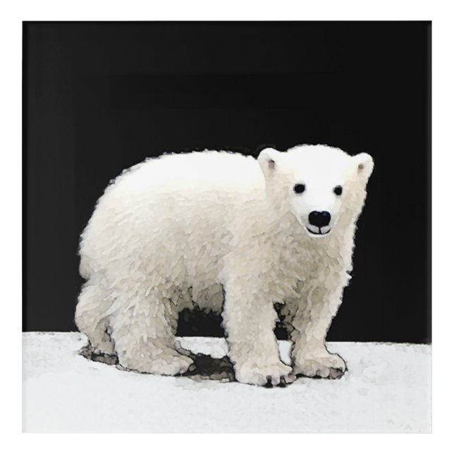 Polar Bear Cub Painting - Original Wildlife Art (Front)
