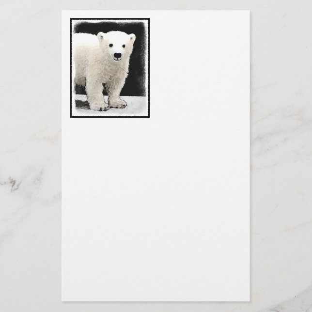Polar Bear Cub Painting - Original Wildlife Art (Front)