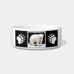 Polar Bear Cub Painting - Original Wildlife Art Bowl