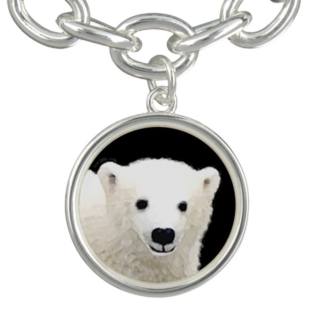 Polar Bear Cub Painting - Original Wildlife Art Bracelet (Design)