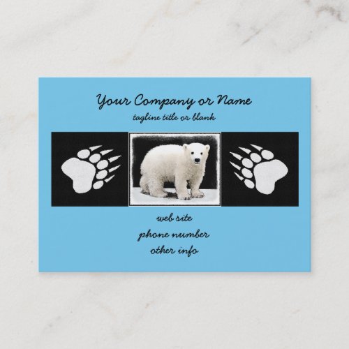 Polar Bear Cub Painting _ Original Wildlife Art Business Card
