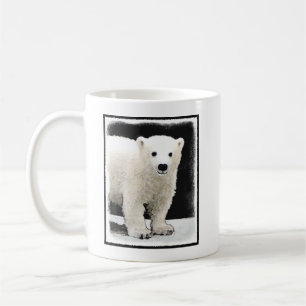 Polar Bear Cub Painting - Original Wildlife Art Coffee Mug