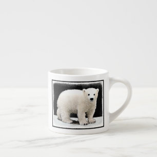 Polar Bear Cub Painting - Original Wildlife Art Espresso Cup