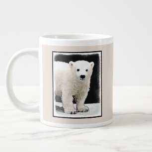 Polar Bear Cub Painting - Original Wildlife Art Giant Coffee Mug