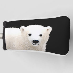 Polar Bear Cub Painting - Original Wildlife Art Golf Head Cover