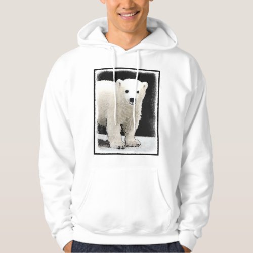 Polar Bear Cub Painting _ Original Wildlife Art Hoodie