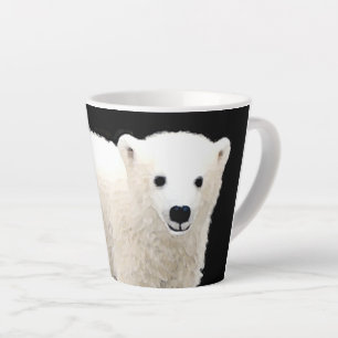 Polar Bear Cub Painting - Original Wildlife Art Latte Mug