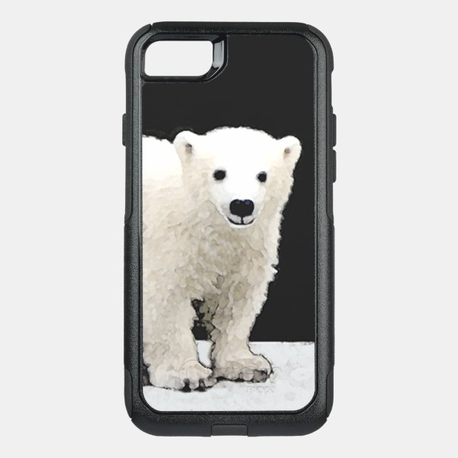Polar Bear Cub Painting - Original Wildlife Art Otterbox iPhone Case (Back)