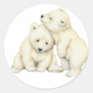 Polar Bear Cubs Classic Round Sticker