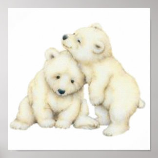 Polar Bear Cubs Poster
