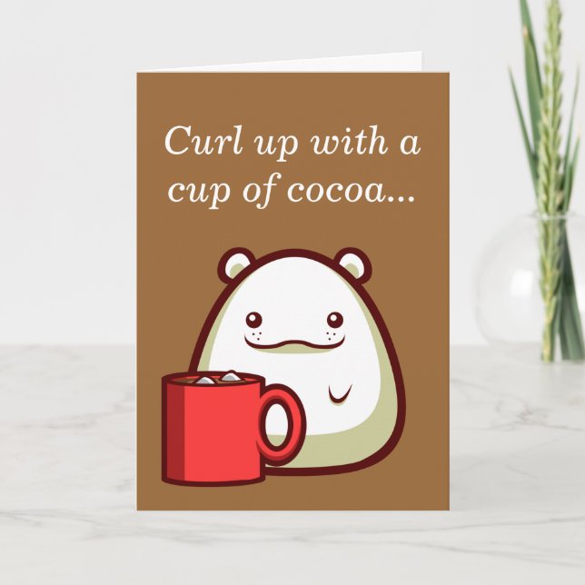 Polar Bear "Curl up with a cup of cocoa..." Card (Front)