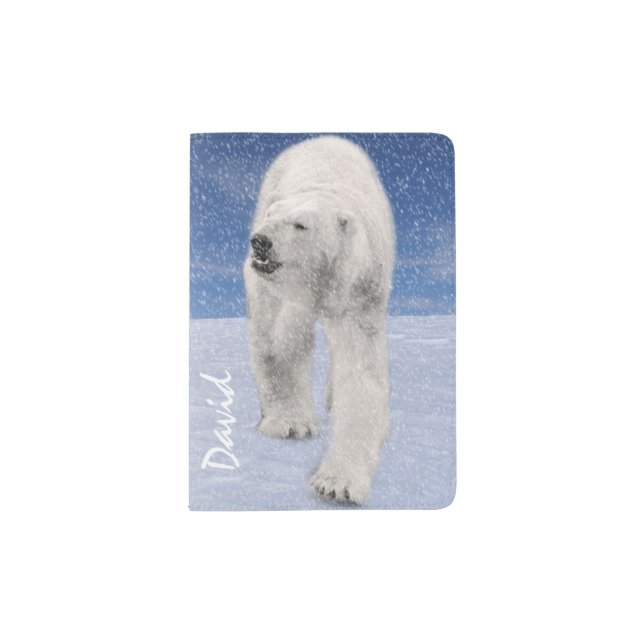 Polar Bear Custom Passport Wallet Holder (Front)