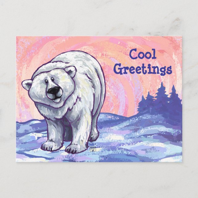 Polar Bear Customizable Postcard (Front)