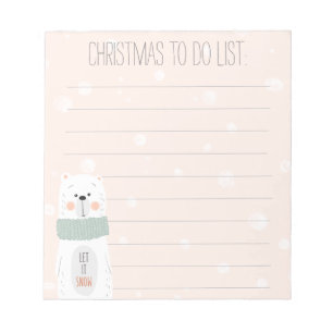 Polar bear - Cute Christmas To Do List Notepad