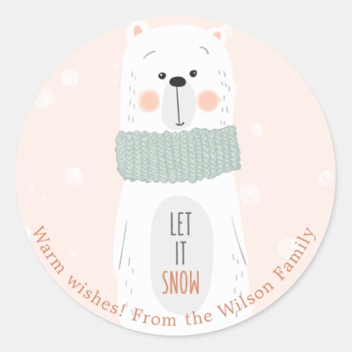 Polar bear _ Cute Personalized Christmas Sticker