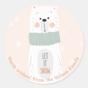 Polar bear - Cute Personalized Christmas Sticker