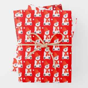 Polar Bear Designed Wrapping Paper Sheets