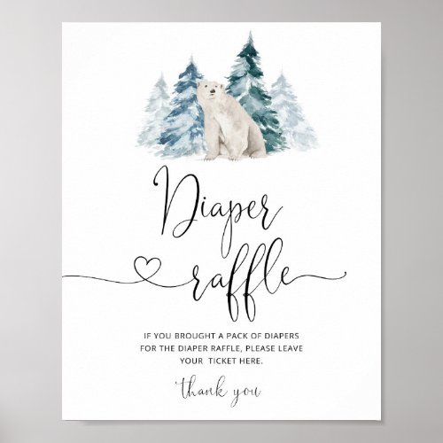 Polar bear Diaper raffle  Poster