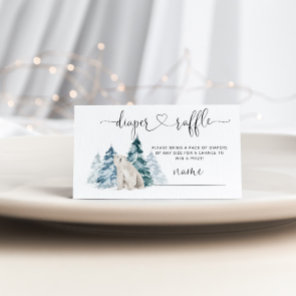 Polar bear Diaper raffle ticket Enclosure Card