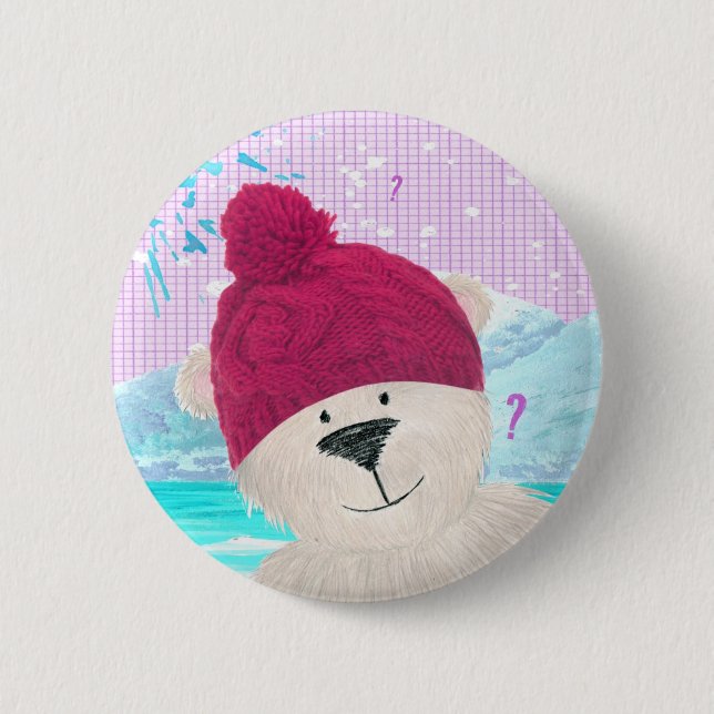 Polar Bear dude Button (Front)