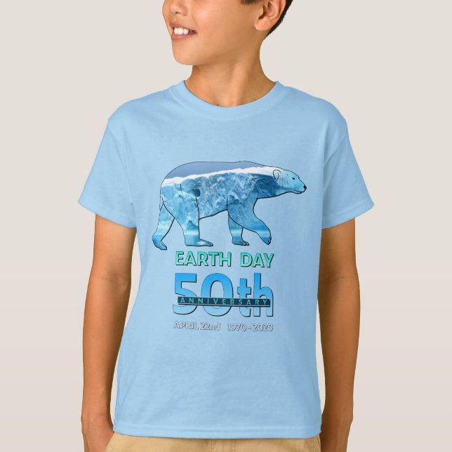 Polar Bear Earth Day 50th Anniversary Gift T-Shirt (Front)