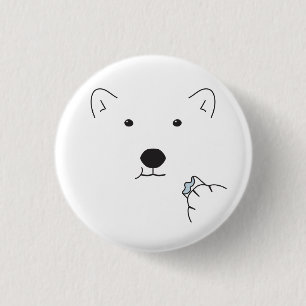 Polar Bear Eating a Marshmallow Button