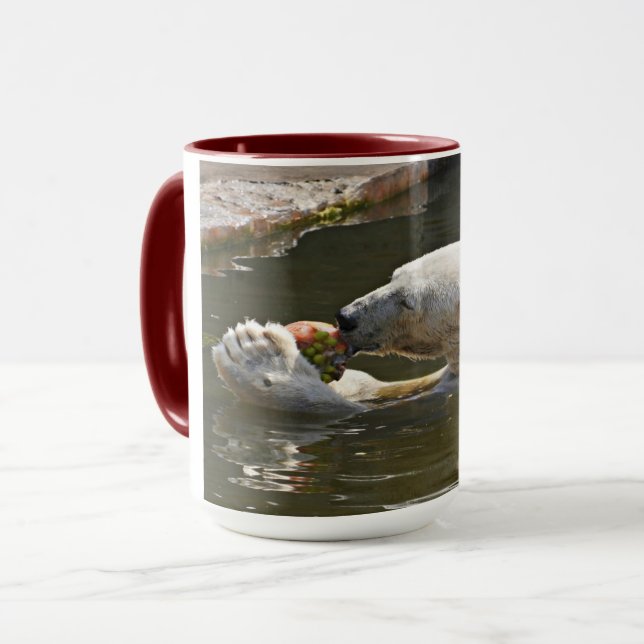 Polar Bear Eating Fruit Moment Mug (Front Left)