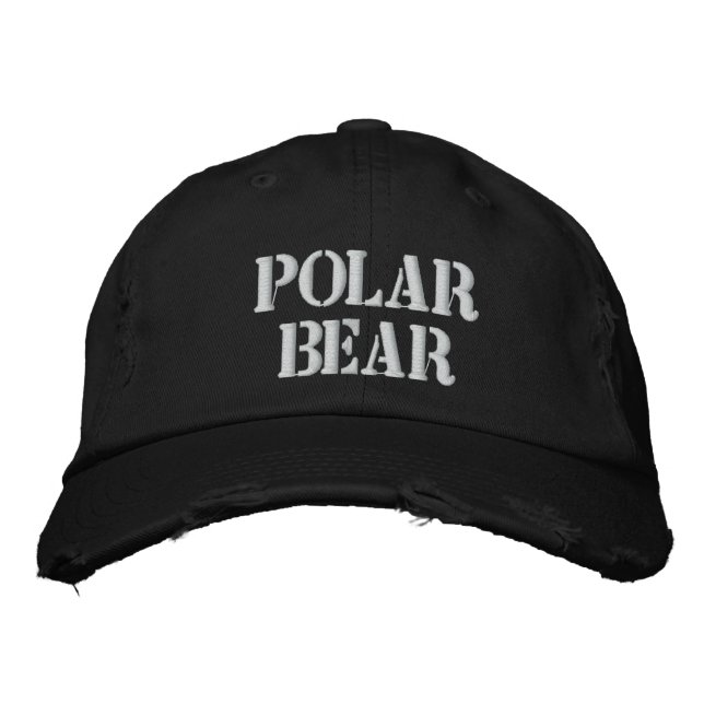 POLAR BEAR EMBROIDERED BASEBALL HAT (Front)