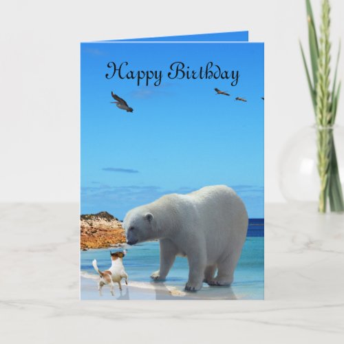 Polar Bear Encounter Birthday Greeting Card