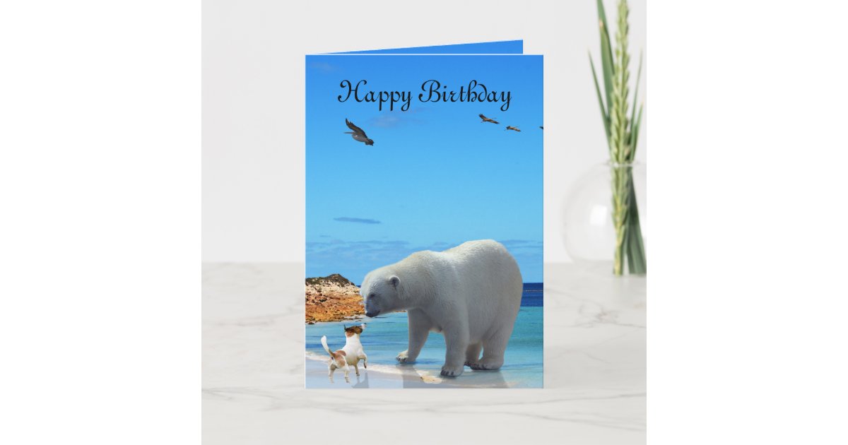 Polar Bear Encounter, Birthday Greeting Card | Zazzle