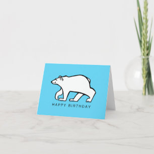 POLAR  BEAR - Endangered animal graphic - Ice blue Card