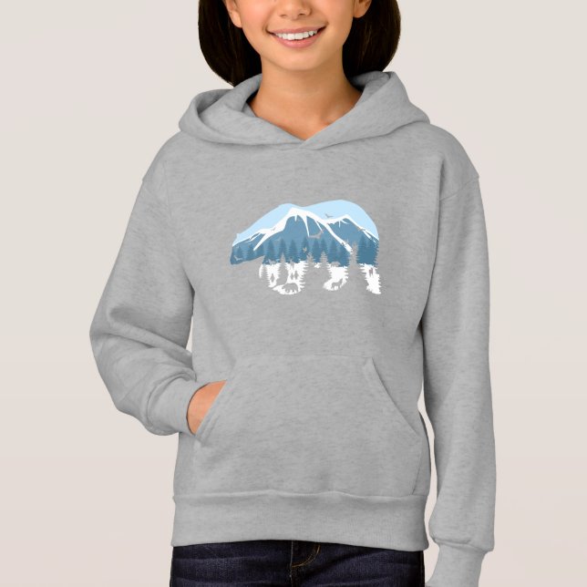 Polar Bear Eskimos Wolf Nature Wildlife Hoodie (Front)