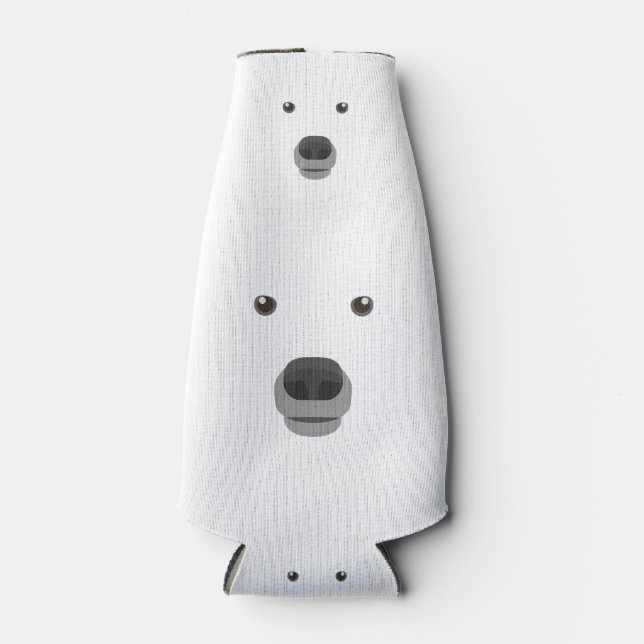 Polar Bear Face Costume Carnival Fancy Children . Bottle Cooler (Front)