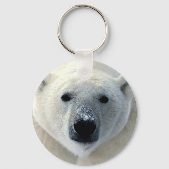 Polar Bear Face Keychain (Front)
