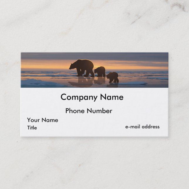 Polar Bear Family Business Card (Front)