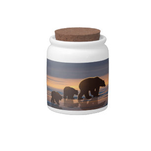 Polar Bear Family Candy Jar