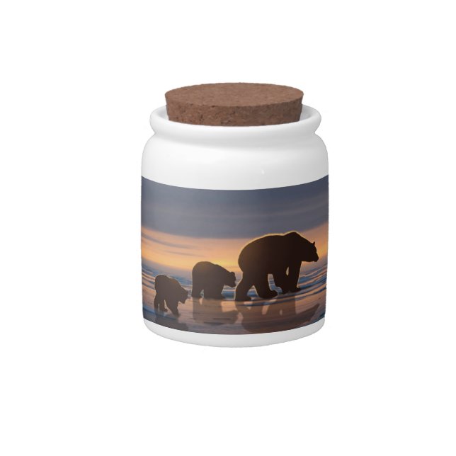 Polar Bear Family Candy Jar (Front)