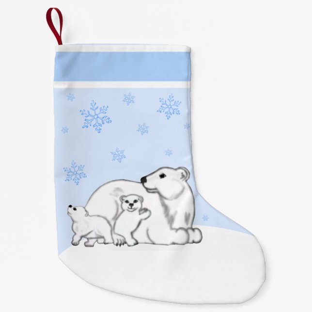 Polar Bear Family Christmas Stocking (Front)